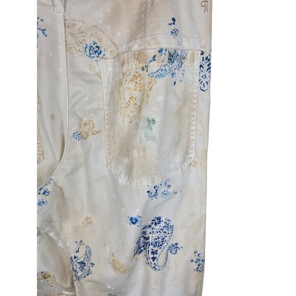 PILCRO By Anthropologie High Rise Painter Button Fly Paisley Womens Pants 31 - Picture 4 of 7